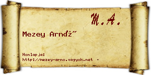 Mezey Arnó névjegykártya